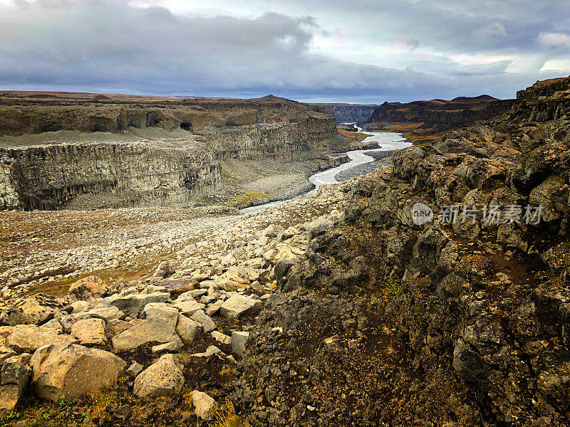 冰岛北部黛提瀑布：Jökulsá á Fjöllum River Gorge